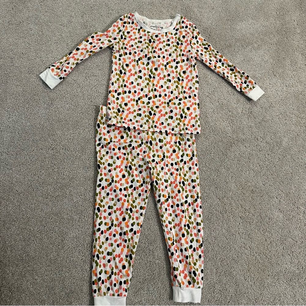 Magnetic me 2 piece pajama pj set polka dot 3t EUC